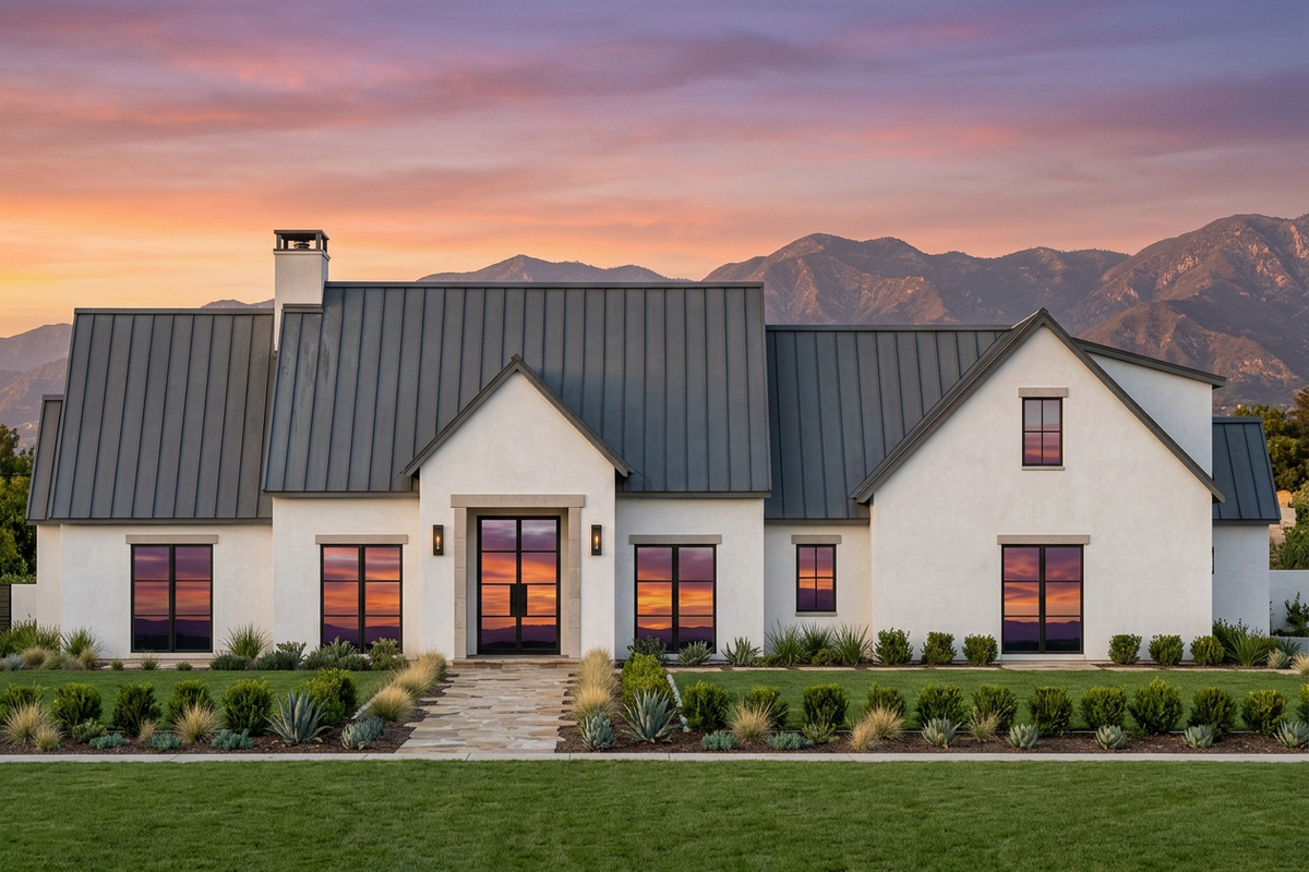 R8155-A Modern Transitional House, 4 Bedrooms, 4.5 Bathrooms | LG189 House Plan Exterior