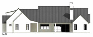 R8155-A Modern Transitional House, 4 Bedrooms, 4.5 Bathrooms | LG189 House Plan Back CAD