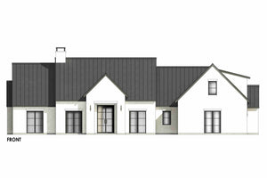 R8155-A Modern Transitional House, 4 Bedrooms, 4.5 Bathrooms | LG189 House Plan Front CAD