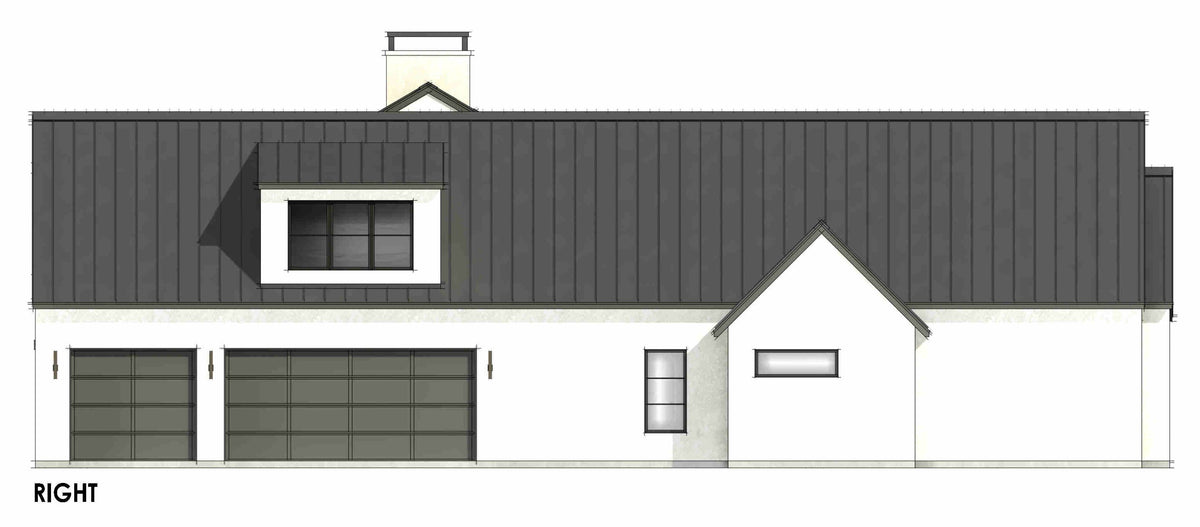 R8155-A Modern Transitional House, 4 Bedrooms, 4.5 Bathrooms | LG189 House Plan Right CAD