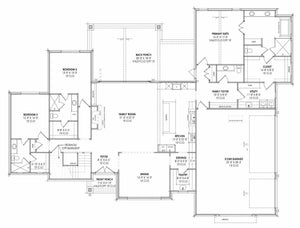 R8215-A Modern Transitional House First Floor Plan, 5 bedrooms, 5.5 Bathrooms | LG190 House Plan 