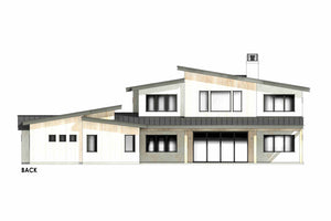 R8383-A Contemporary Mountain House, 5 Bedrooms, 5.5 Bathrooms | LG192 House Plan Back