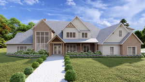 Luxury 5-Bedroom House Plan with Bonus Room and Porches