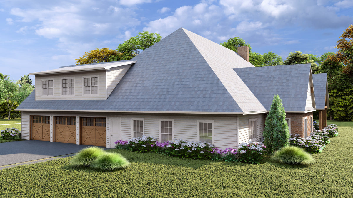 Luxury 5-Bedroom House Plan with Bonus Room and Porches