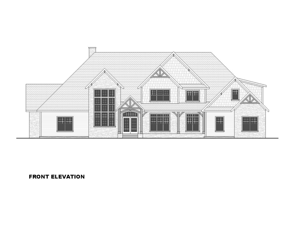 Luxury 5-Bedroom House Plan with Bonus Room and Porches