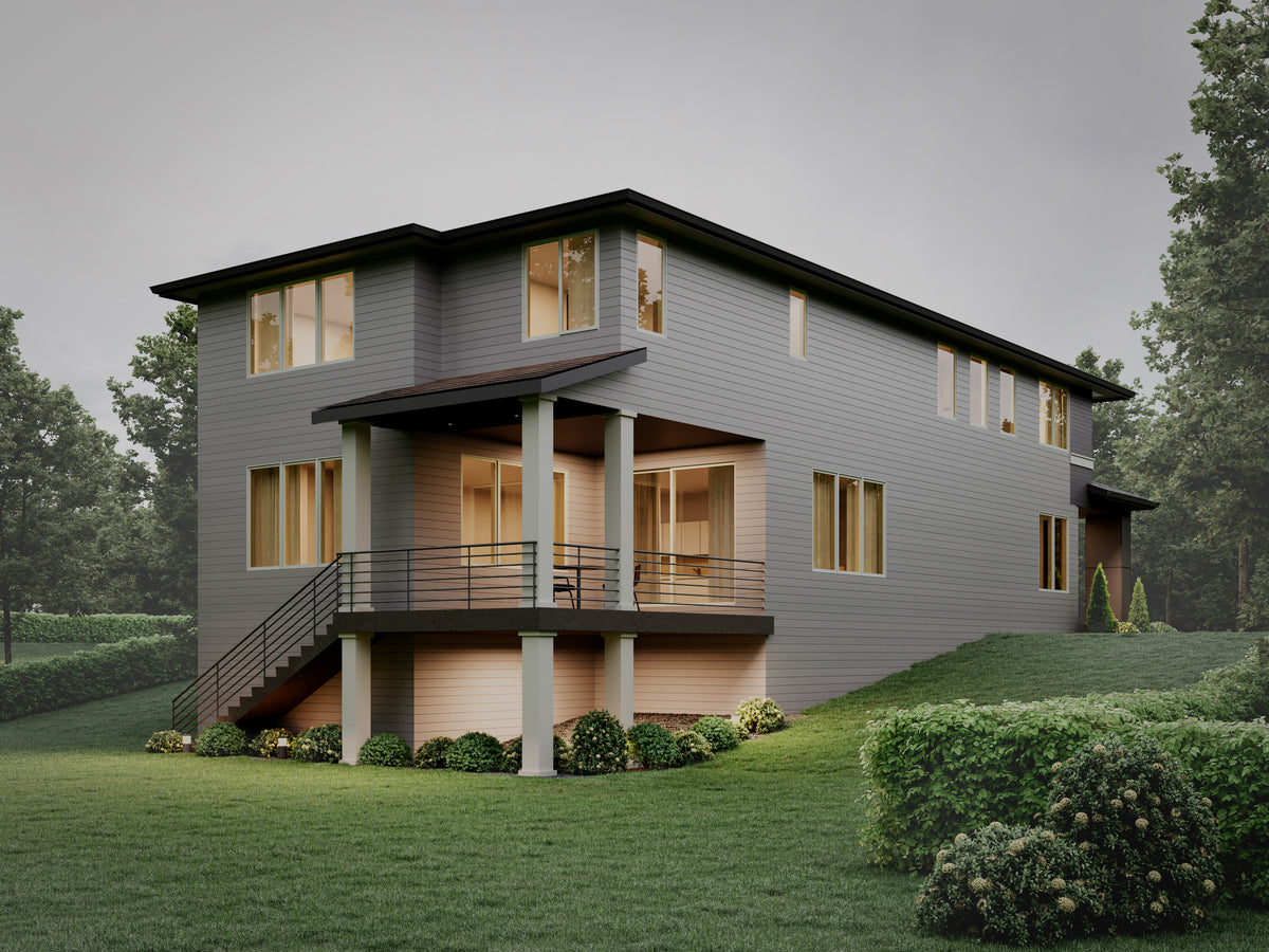 AC8184-A Modern Prairie House, 4 Bedrooms, 2.5 Bathrooms | Pepper Hill Lot 10 Exterior-3