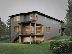AC8184-A Modern Prairie House, 4 Bedrooms, 2.5 Bathrooms | Pepper Hill Lot 10 Exterior-3
