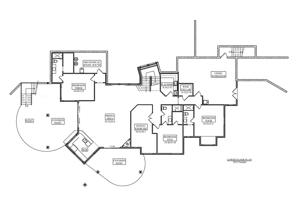 Horseshoe Road House Plan - Archival Designs House Plans, floor plan