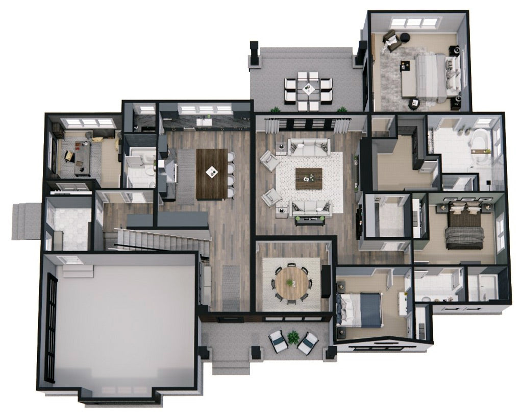 Lafayette First Floor Plan -3D