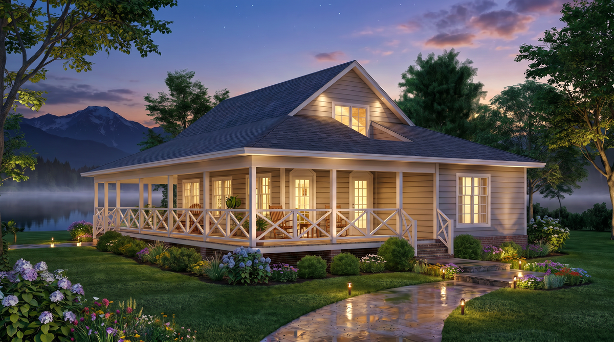 A8225-A Southern Style House, 5 Bedrooms, 3 Bathrooms | Langston22 House Plan Exterior-3