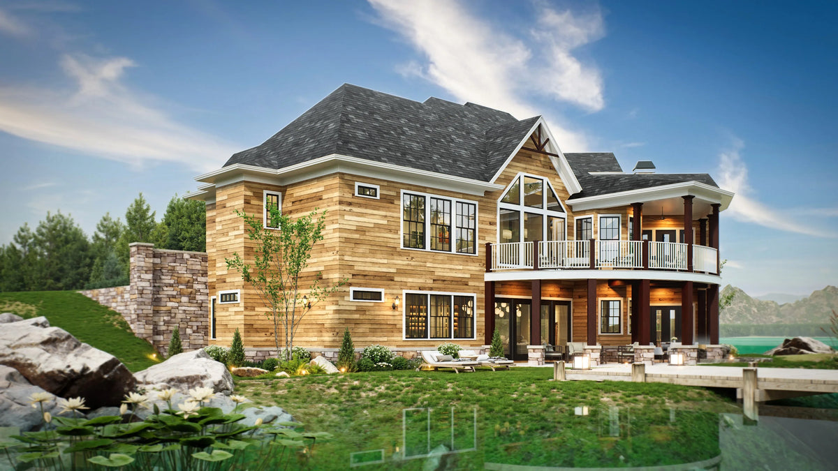 A842-A Craftsman House, 3 Bedrooms, 2 Bathrooms | Lakeview Cottage House Plan Exterior-6