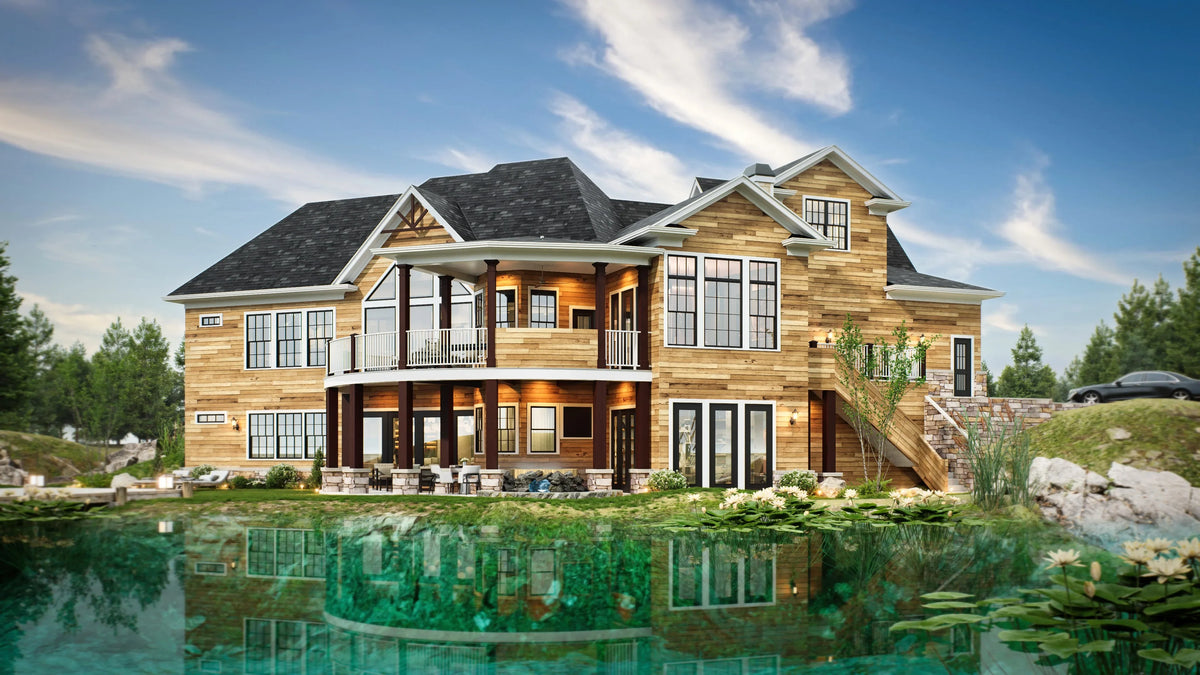 A842-A Craftsman House, 3 Bedrooms, 2 Bathrooms | Lakeview Cottage House Plan Exterior-7