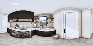 A7571-A Modern House Laundry Room Panorama, 3 Bedrooms, 3.5 Bathrooms | Sweet Clover House