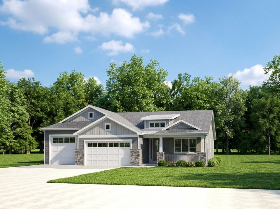 I8359-A Ranch House, 3 Bedrooms, 2 Bathrooms | Lexington House Plan Exterior