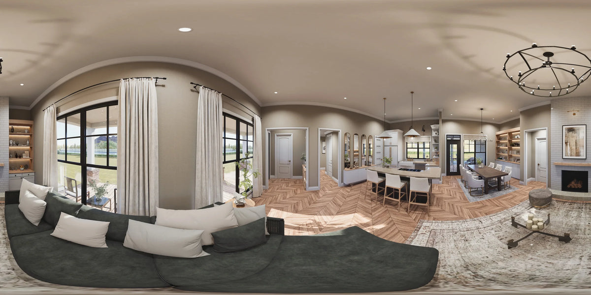 A7555-A Modern Farmhouse Living Area, 3 Bedrooms, 2.5 Bathrooms | Wells Manor House 