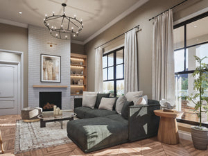 A7555-A Modern Farmhouse Living Room, 3 Bedrooms, 2.5 Bathrooms | Wells Manor House 