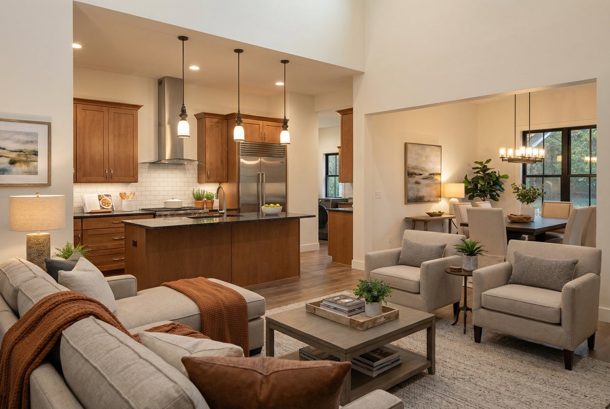 B7900-A Modern Farmhouse Living Room, 3 Bedrooms, 2 Bathrooms | La Chenaie 1618 