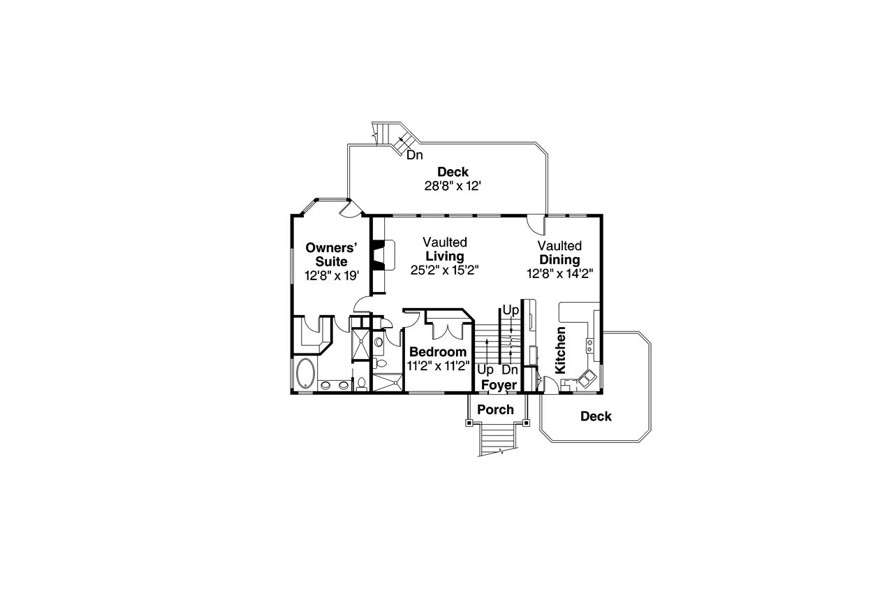 AM7660-A Lodge House, 5 Bedrooms, 4 Bathrooms | Catkin House Plan Exterior