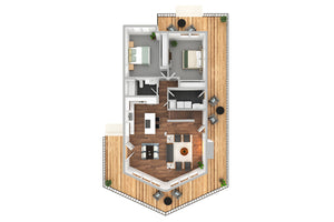 2,060 Sq Ft A-Frame Style House Plan with Loft, Porch, and Walk-In Pantry