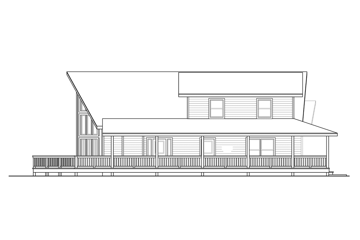 2,060 Sq Ft A-Frame Style House Plan with Loft, Porch, and Walk-In Pantry