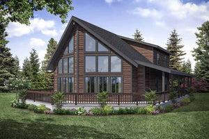 2,060 Sq Ft A-Frame Style House Plan with Loft, Porch, and Walk-In Pantry