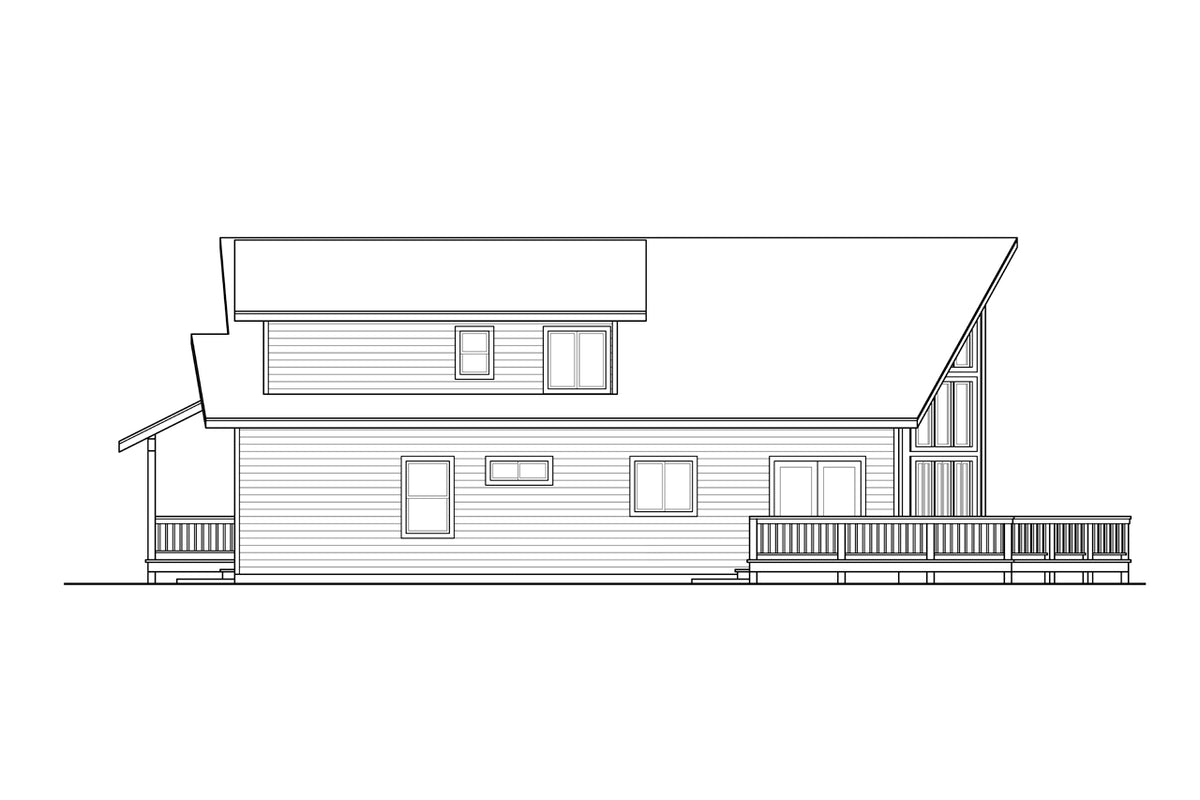 2,060 Sq Ft A-Frame Style House Plan with Loft, Porch, and Walk-In Pantry