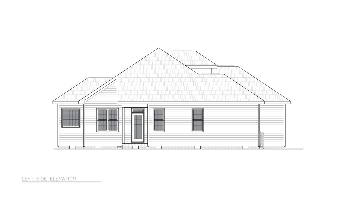 ST25081 Lois 3 Bedrooms, 2 Bathrooms, Ranch Style Left Side Elevation