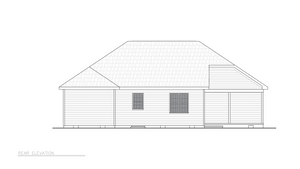 ST25081 Lois 3 Bedrooms, 2 Bathrooms, Ranch Style Rear Elevation
