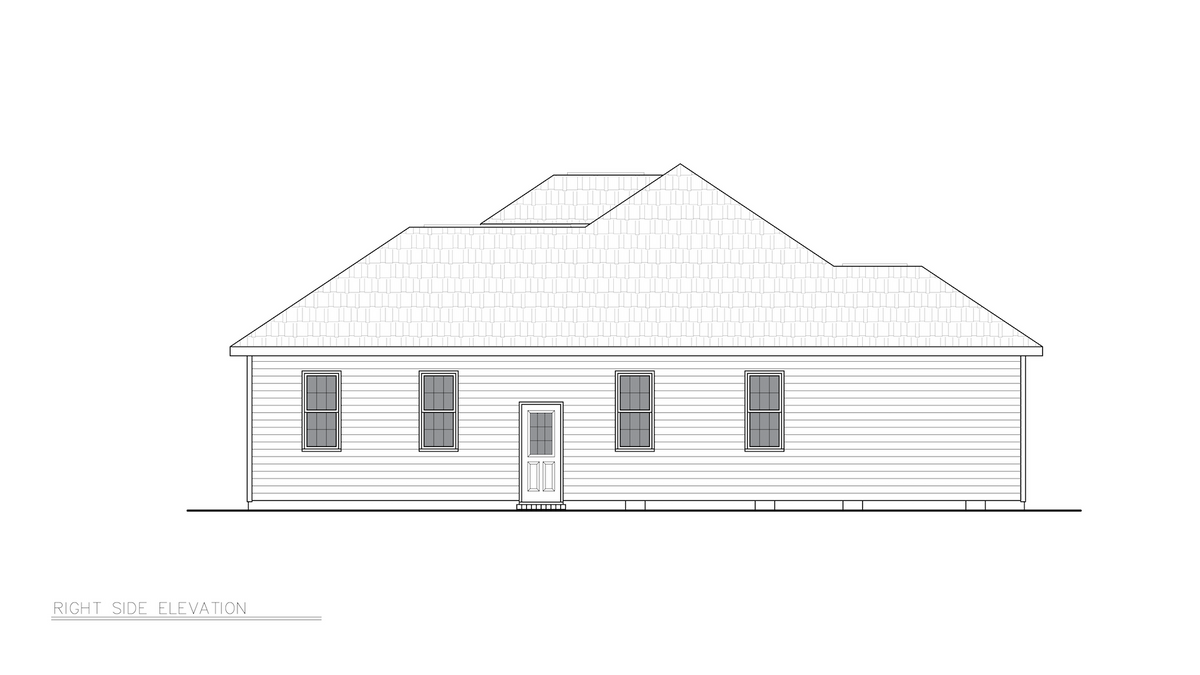 ST25081 Lois 3 Bedrooms, 2 Bathrooms, Ranch Style Right Side Elevation