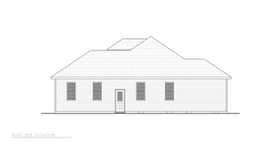 ST25081 Lois 3 Bedrooms, 2 Bathrooms, Ranch Style Right Side Elevation
