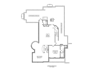 I7637-A Modern Farmhouse Basement Floor Plan, 4 Bedrooms, 2.5 Bathrooms | The Hudson Garden House Plan 