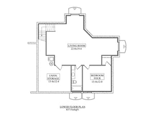 I7638-A Modern Chalet-Style House Basement Floor Plan, 3 Bedrooms, 2.5 Bathrooms | The Grizzly Creek House Plan 