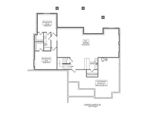 I7966-A Craftsman Ranch House Basement Floor Plan, 3 Bedrooms, 2.5 Bathrooms | The Hudson 3655 