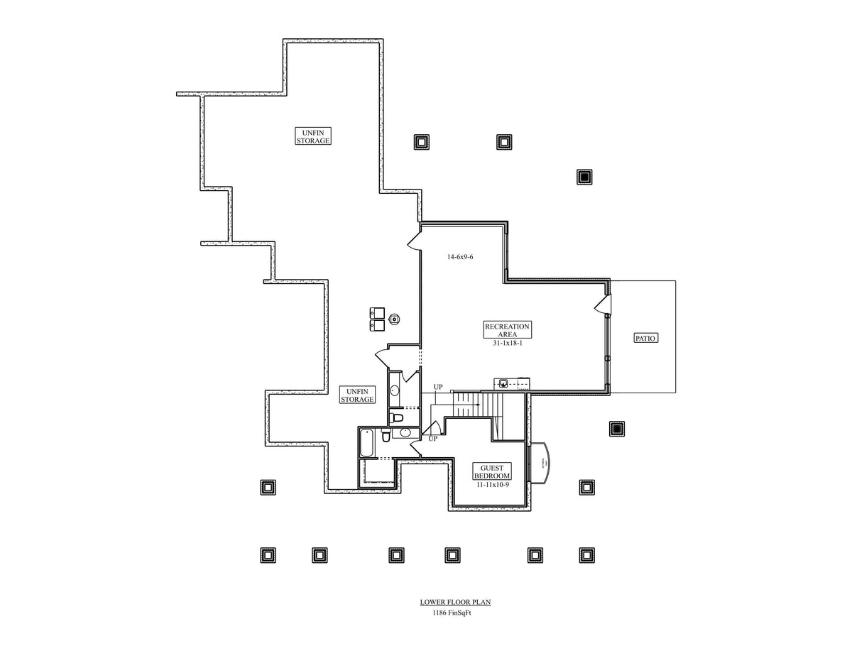 Trappers Point House Plan - Archival Designs House Plans, floor plan