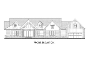 AJ7980-A Modern Farmhouse Front Elevation, 3 Bedrooms, 4.5 Bathrooms | Plan 1068 