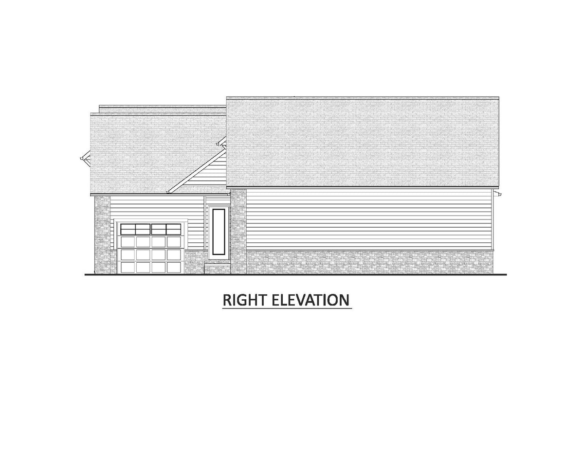 AJ7980-A Modern Farmhouse Right Elevation, 3 Bedrooms, 4.5 Bathrooms | Plan 1068 