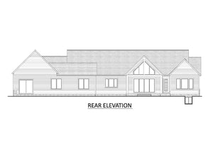 AJ7980-A Modern Farmhouse Rear Elevation, 3 Bedrooms, 4.5 Bathrooms | Plan 1068 
