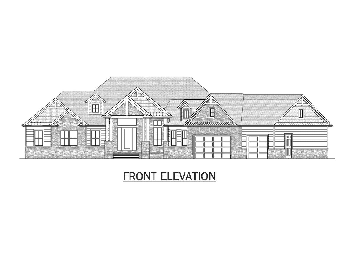AJ8093-A Modern Farmhouse, 3 Bedrooms, 2.5 Bathrooms | VD1069 House Plan Front Elevation