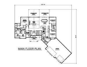 AJ8093-A Modern Farmhouse First Floor Plan, 3 Bedrooms, 2.5 Bathrooms | VD1069 House Plan 