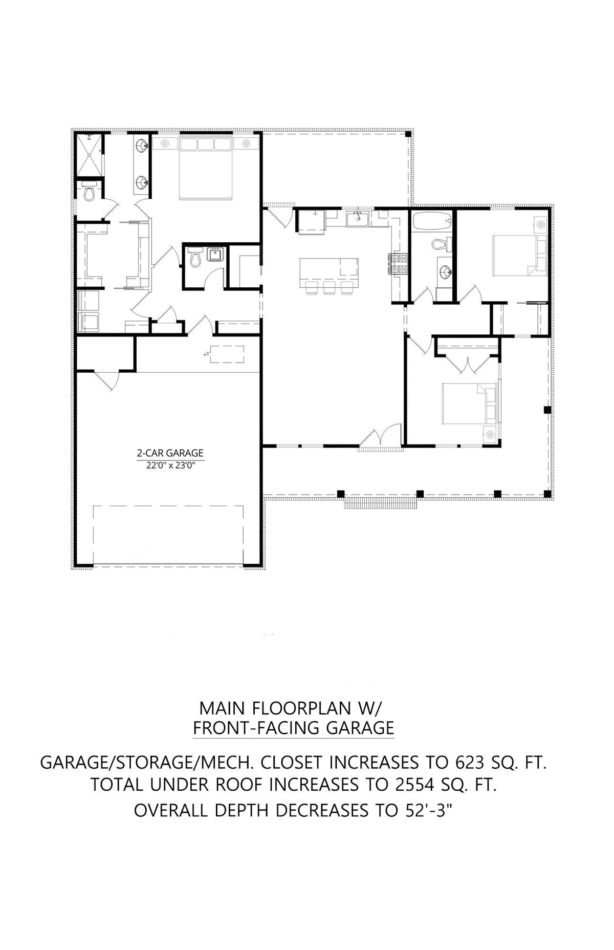 C7434-A Mayfield 2 House Plan with Front-Facing Garage Floor Plan
