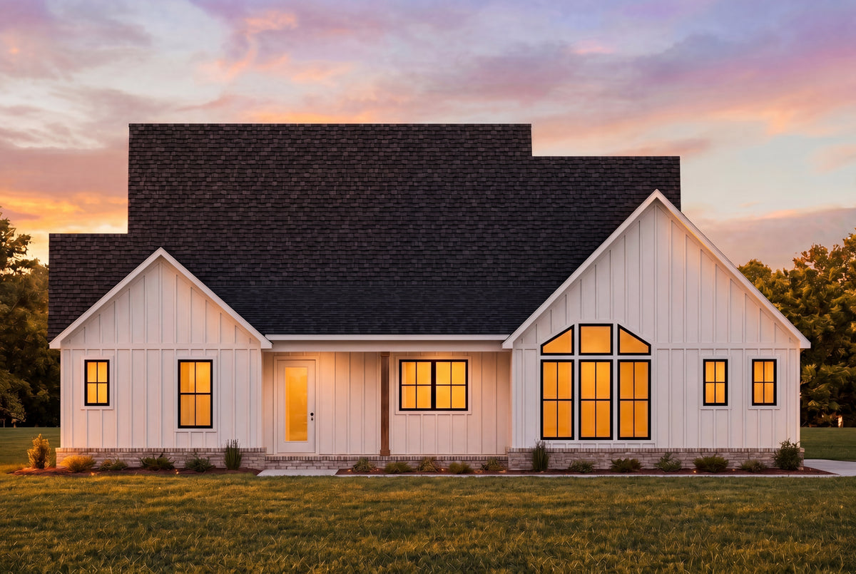 C8242-A Modern Farmhouse, 4 Bedrooms, 3.5 Bathrooms | Mayfield House Plan Exterior-6