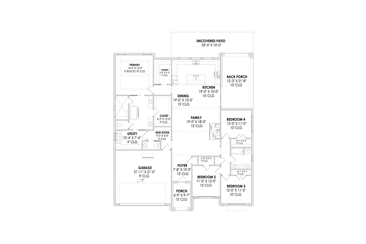 Chantry House Plan - Archival Designs House Plans, floor plan