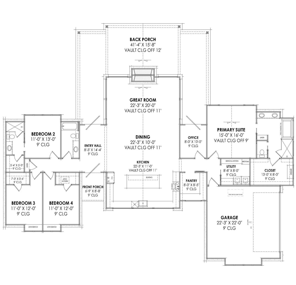 Crane House Plan - Archival Designs House Plans, floor plan