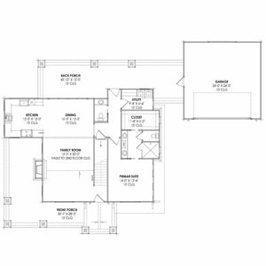 R7287-A MD176 House First Floor Plan 3 or 4 Beds 2.5 Baths
