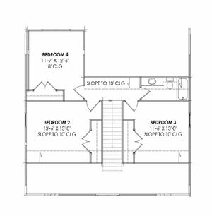 R7313-A MD180 House Second Floor Plan 4 Beds 2.5 Baths