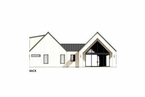 R8442-A Ranch House, 3 Bedrooms, 2.5 Bathrooms | MD183 House Plan Back