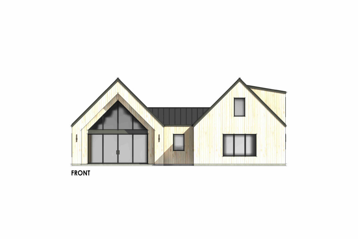 R8442-A Ranch House, 3 Bedrooms, 2.5 Bathrooms | MD183 House Plan Front