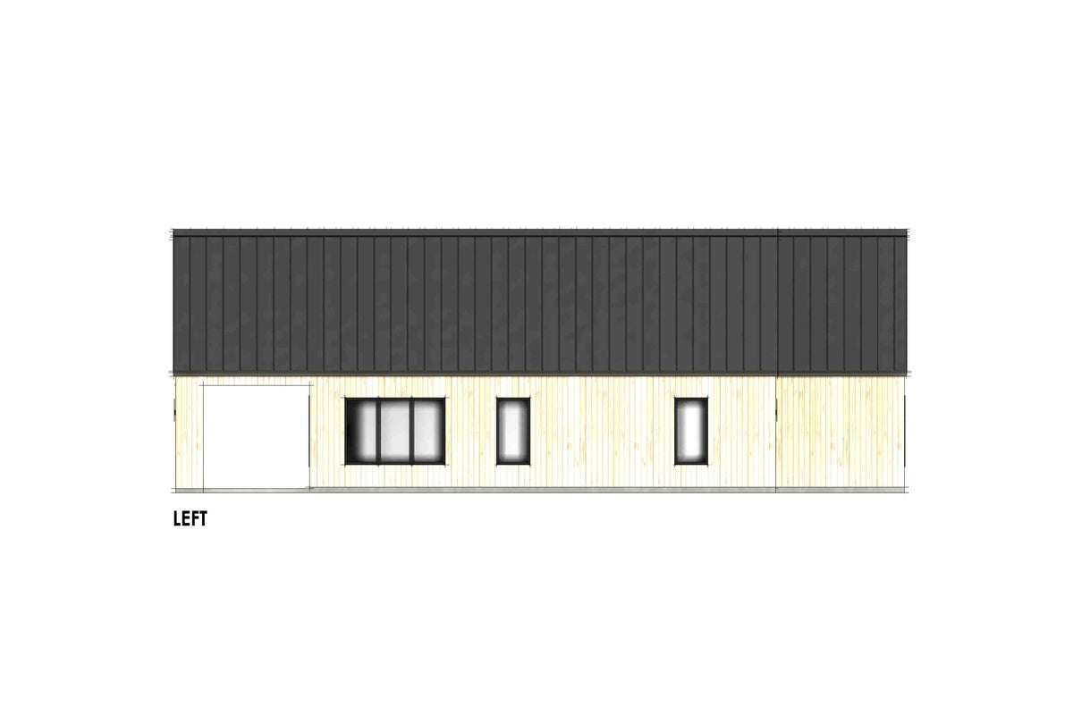 R8442-A Ranch House, 3 Bedrooms, 2.5 Bathrooms | MD183 House Plan Left