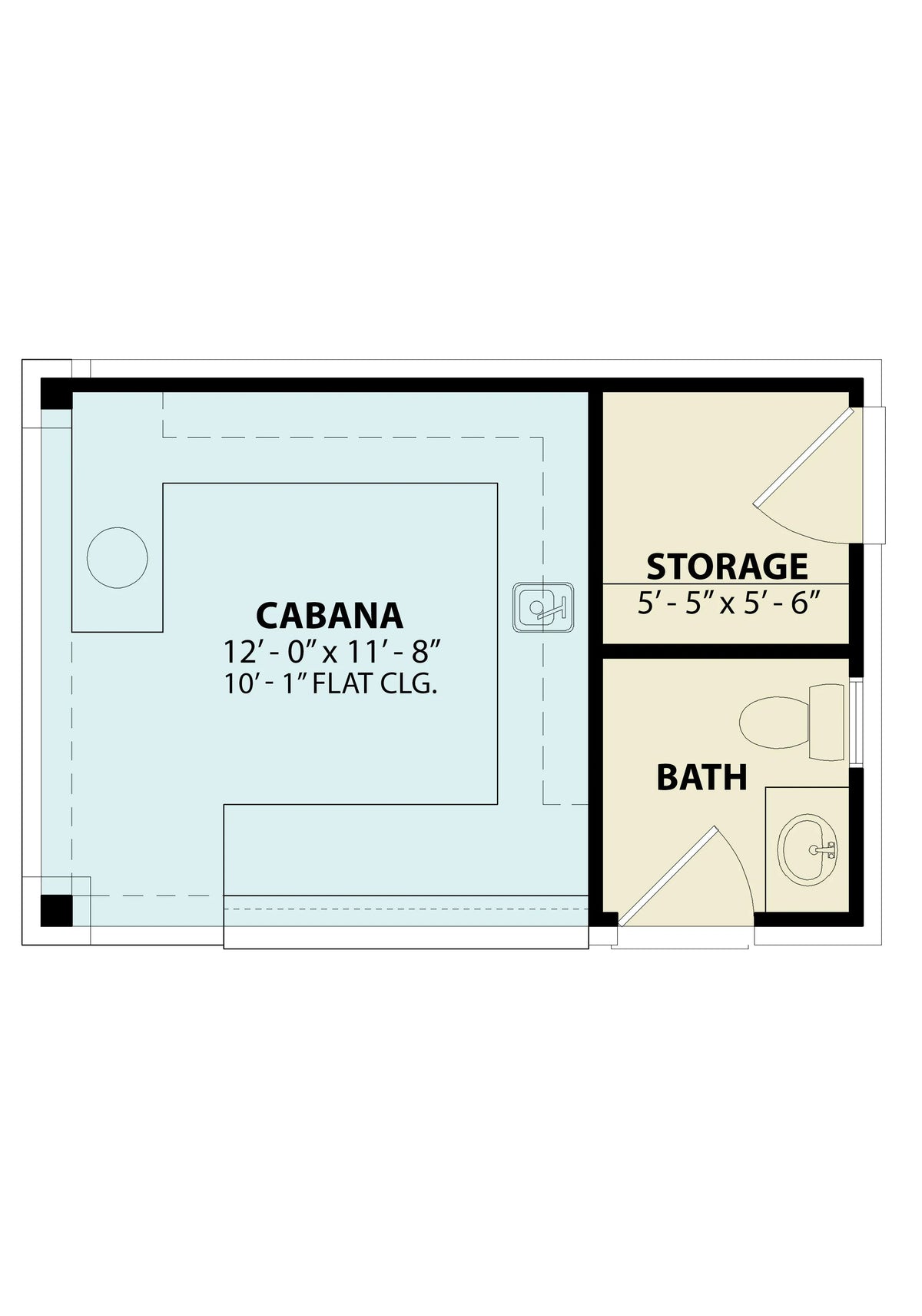 Meadowmoore Pool House - Archival Designs House Plans, floor plan