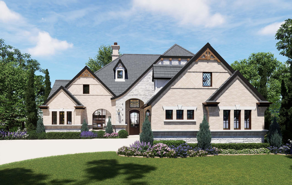 F7577-A Traditional House, 3 Bedroom, 3.5 Bathrooms | Medinah House Exterior-2